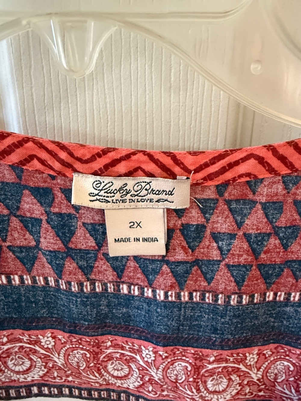 Lucky Brand Red & Navy Mixed-Print Sleeveless V-Neck Dress - Picture 2 of 6